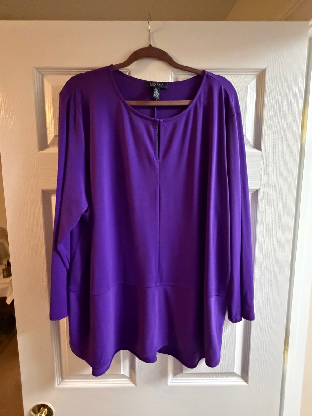 Ralph Lauren Vibrant Purple Long-Sleeve Tunic Top